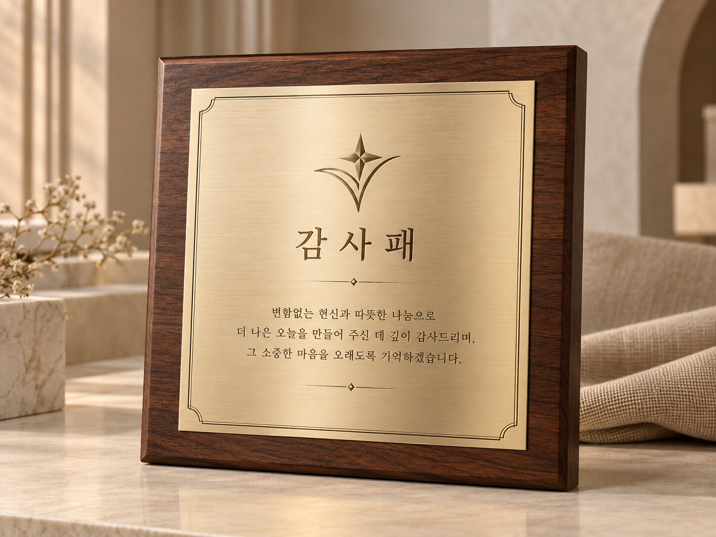 진심을 오래 담는 원목 감사패